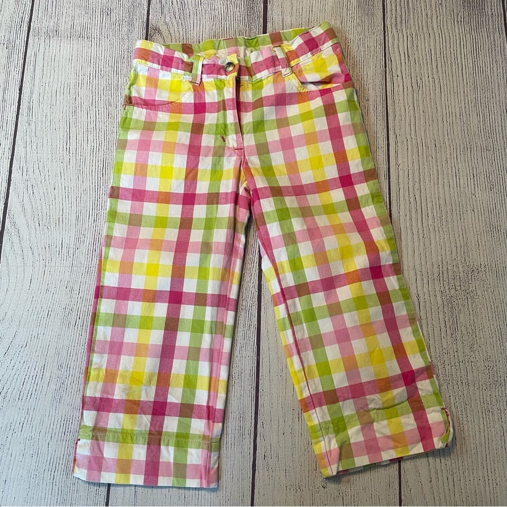 Gymboree Pretty Lady Rainbow Plaid Capris size 7 slim